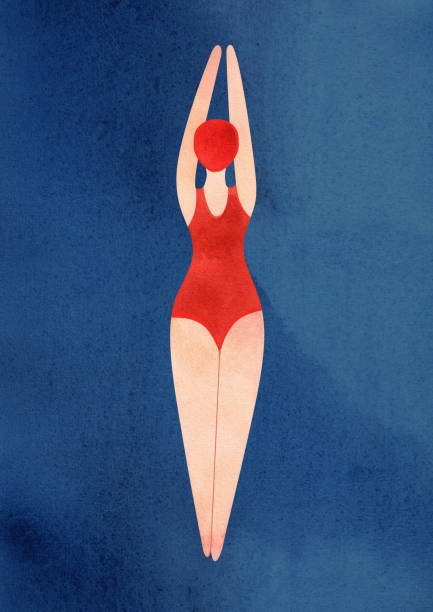 istock A woman swims underwater. Watercolor illustration. Template for a postcard or poster in A3 size for the design of a swimming pool, resort, sporting event. 2162556949