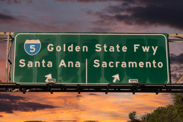 istock Interstate 5 Golden State Freeway Sign Los Angeles Sunset 2162568011
