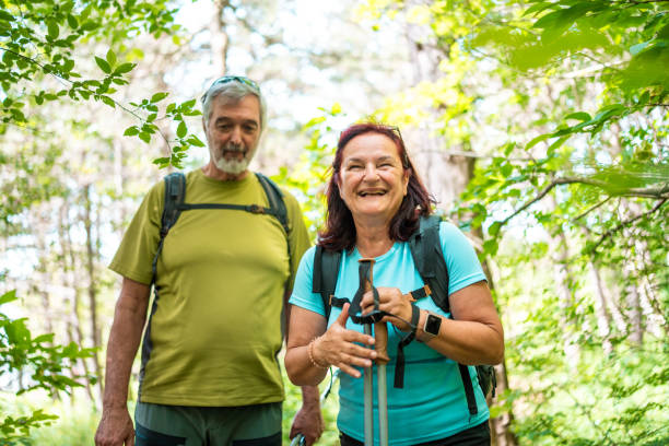 istock Active Senior Couple on Nature Hike 2162572909