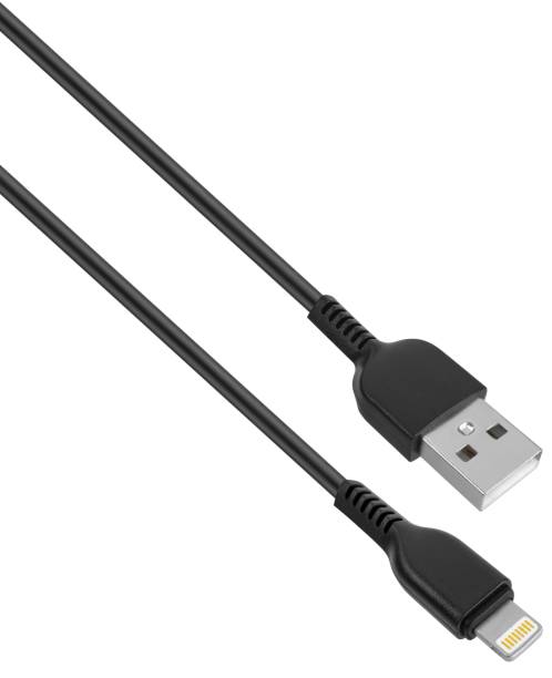 cable with Lightning and USB connector, on white background in insulation