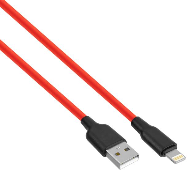 cable with Lightning and USB connector, on white background in insulation