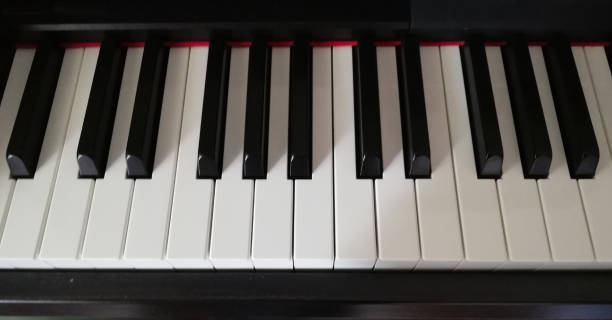 istock Piano keyboard keys close-up 2162583322