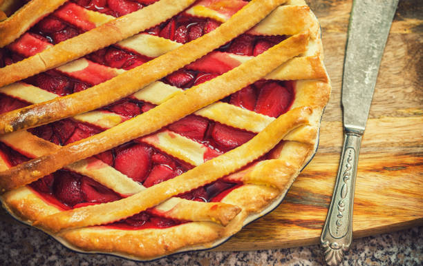 Fresh homemade strawberry pie