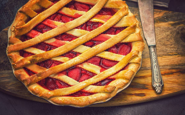 Fresh homemade strawberry pie