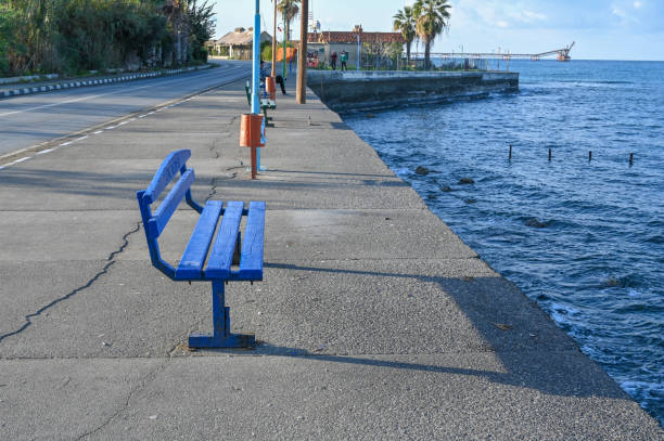 istock blue bench embankment in Cyprus 3 2162591932