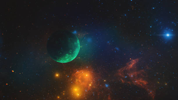 Abstract image of distant exo Earth like planet. This is entirely CGI generated and generic.