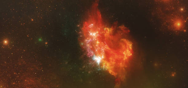 Abstract image of distant galaxies merging together
