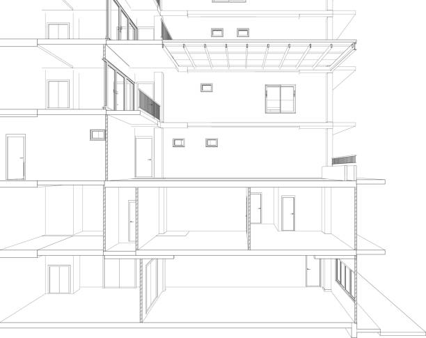 istock 3D illustration of residential project 2162595902