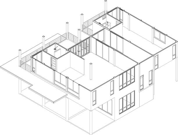 istock 3D illustration of residential project 2162595968