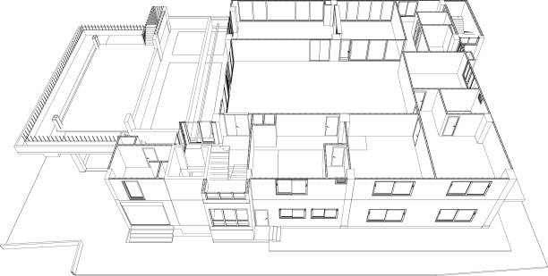 istock 3D illustration of residential project 2162596067