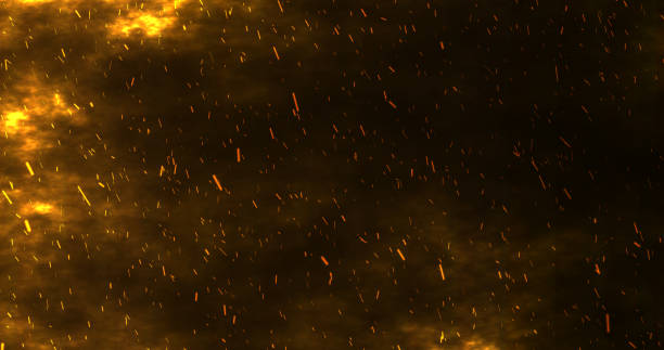 istock Colorful creative embers fire particles moving in air background. Abstract dark anime volcano eruption manga bg. Fantasy fiery blazing cosmic burst dust flowing in atmosphere. Astronomy overlay. 2162597626