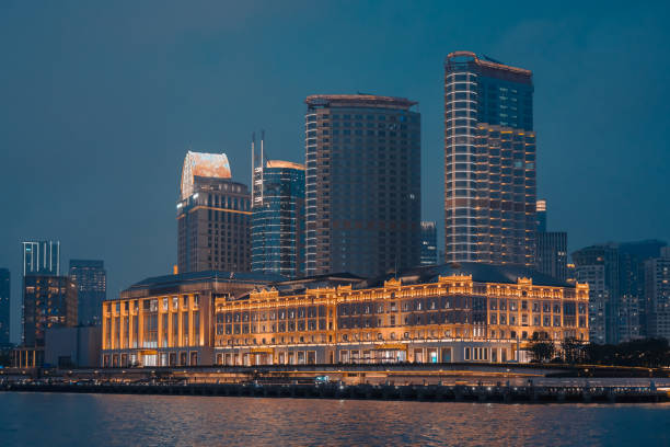 istock Urban skyscrapers in Shanghai at night; 2162597767