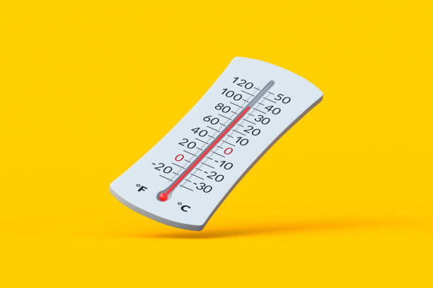 istock Falling thermometer with Celsius and Fahrenheit scales on orange background. Global warming concept. Climate change. Weather forecast. Abnormal temperature. 3d render 2162607276