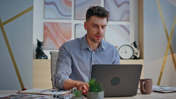 istock Disappointed man reacting fail at light workplace closeup. Mad loser gesturing 2162617046