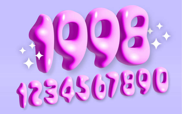 istock Vector illustration of a retro 3D inflated numbers design 2162619069
