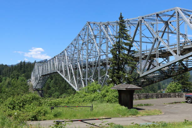 The Bridge of the Gods connecting  Oregon and Washington over the Columbia River