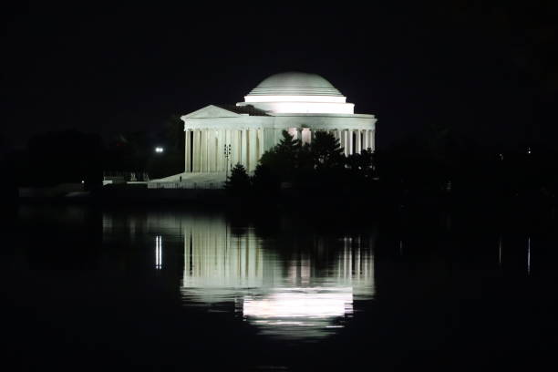 The Thomas Jefferson Memorial Lit Up At Night In Washington D.C., U.S.A.