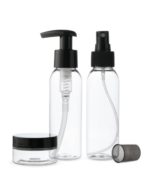istock Three Clear Plastic Bottles With Different Dispensers on White Background 2162623927