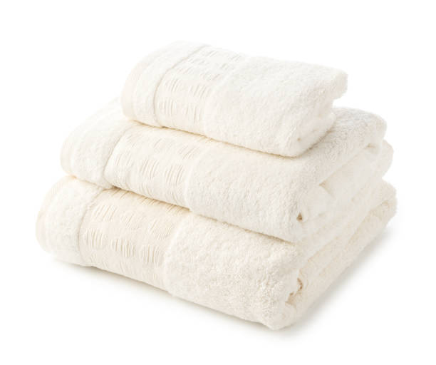 istock Stacked Cotton Towels isolated on White Background 2162623932