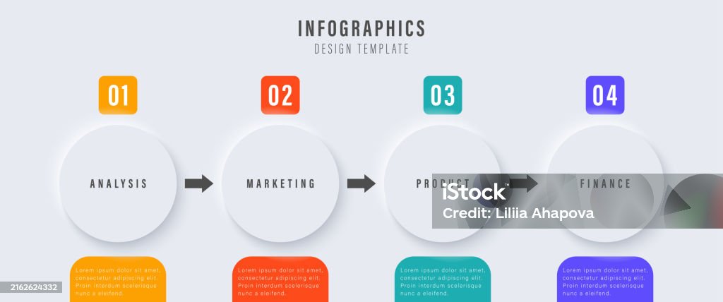 4 Steps Business Infographic Presentation Minimalist Bar Chart Design Graphic Visualization Of ...