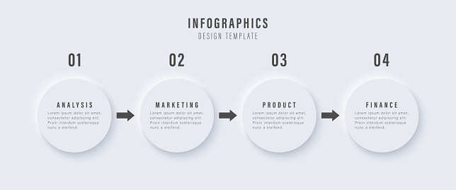 4 Steps Business Infographic Presentation Minimalist Bar Chart Design Graphic Visualization Of ...