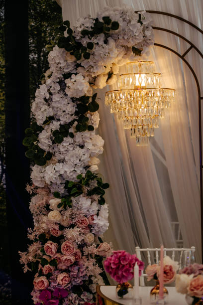 istock Wedding reception decoration from flowers. 2162625908