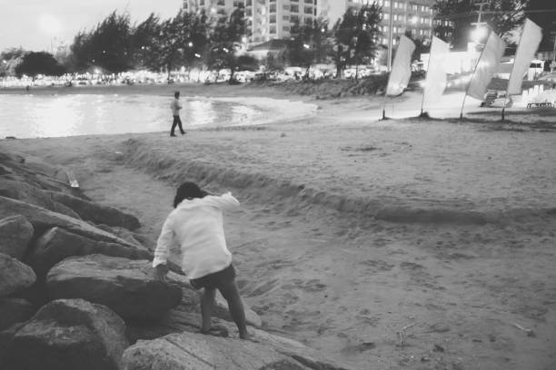 short woman at sea