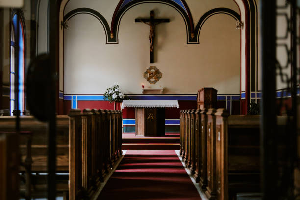istock Interior Of Catholic Church 2162629627