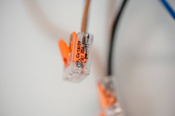 Electrical Wires with Connectors on Wall