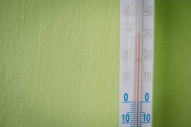 Thermometer Close-up with Green Background
