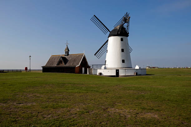 View of Lytham Windmill in Lytham St Annes,, UK.  There are no people in the photograph