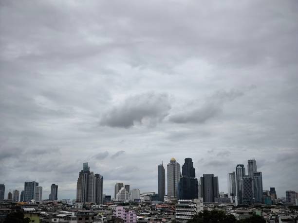 istock Huge rain clouds cover Bangkok, Thailand. 2162637186
