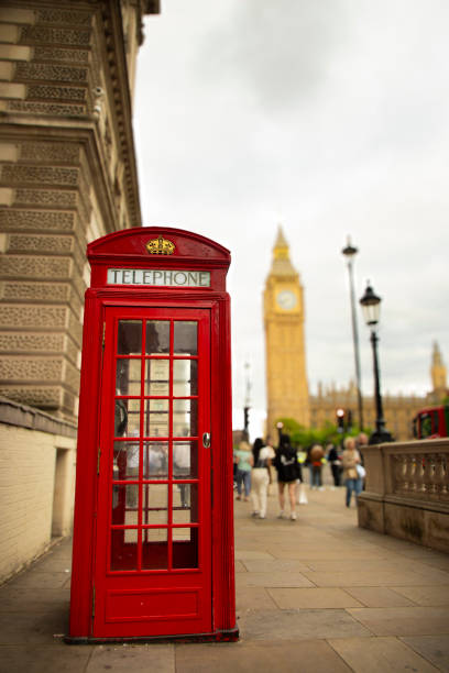 Red telephone box and Big Ben in London