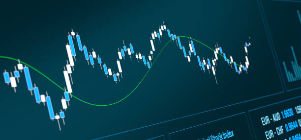 istock Stock market chart on trading screen. 2162639524