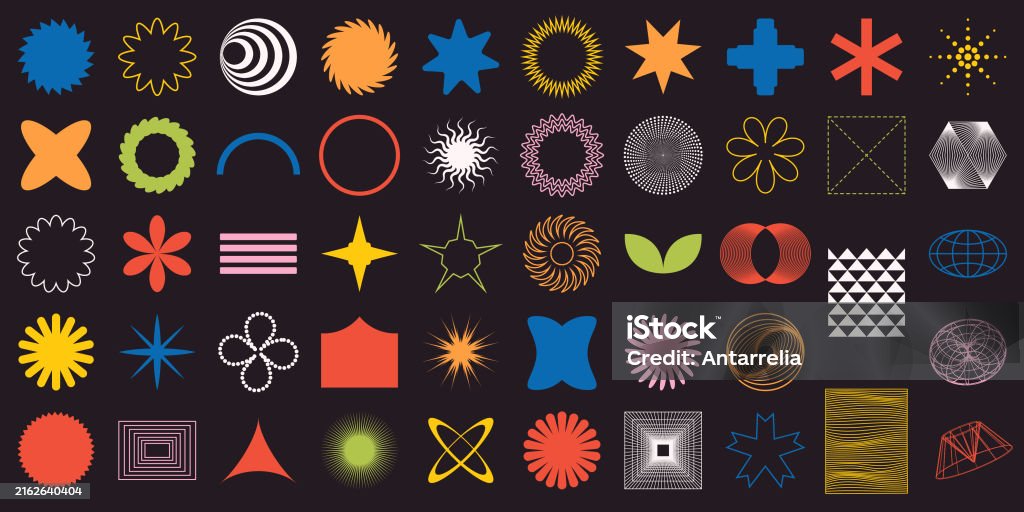 Objects Shapes For Edit Contemporary Abstract Shapes For Design Various Elements Collection Of ...