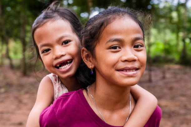 istock Two happy Cambodian girls, Cambodia 2162641907