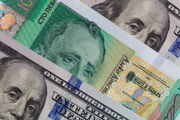 istock Bulgarian lev and US dollar banknotes 2162645986