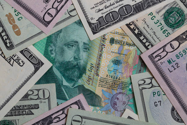 istock Bulgarian lev and US dollar banknotes 2162646106