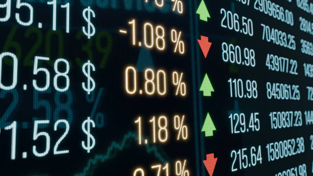 istock Close-up financial figures, spreadsheet with trading information. 2162648568