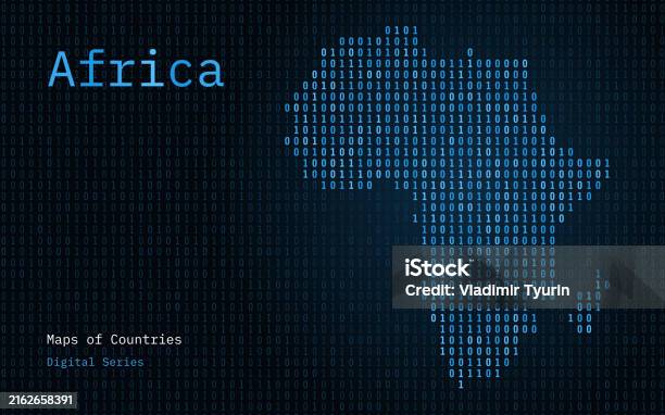 African Code Numbers Africa Map Shown In Binary Code Pattern Matrix Numbers Zero One Stock ...