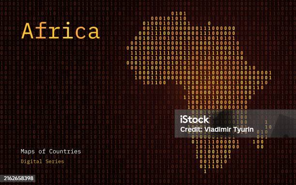 African Code Numbers Africa Map Shown In Binary Code Pattern Matrix Numbers Zero One ...