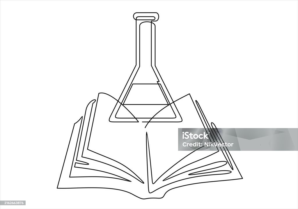 Learning Science Drawing Science Learningcontinuous Line Drawing Stock Illustration - Download ...