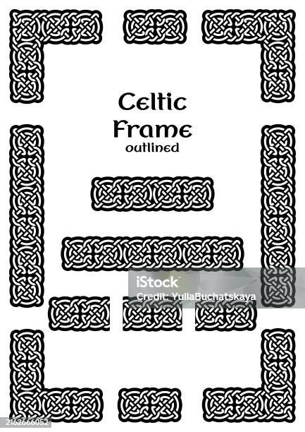 Simple Celtic Frame Celtic Frame And Design Elements Outlined Stock Illustration - Download ...