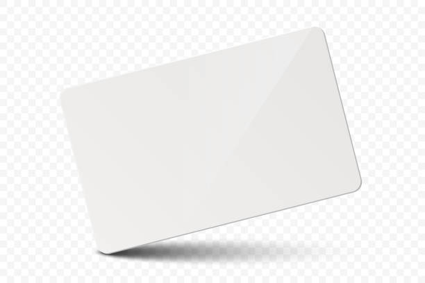 stockillustraties, clipart, cartoons en iconen met vector white gift card, certificate, guest room, plastic hotel apartment keycard, id card, sale, credit card design template for mockup, branding. top view - tekstveld