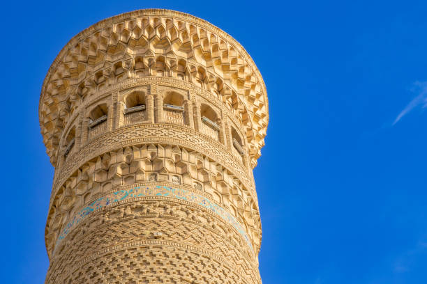 Detail of Kalon Tower in central Bukhara, Uzbekistan. UNESCO World Heritage Site