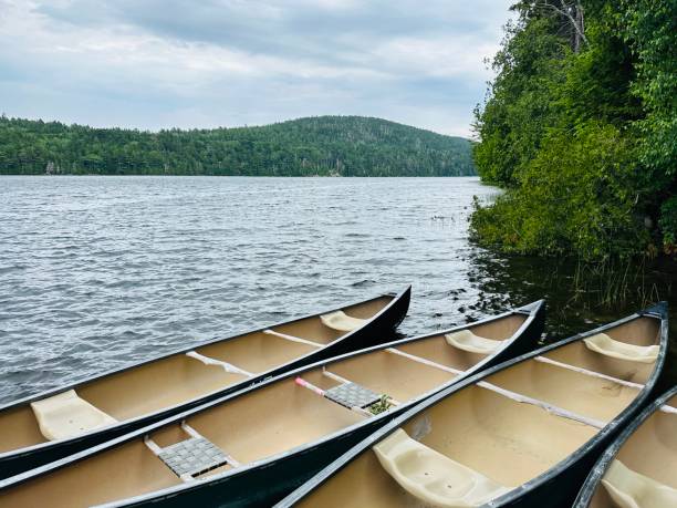 istock Canoes on lake 2162675029