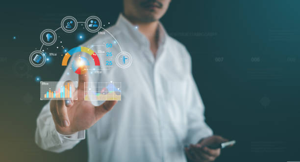 istock Dashboard for data business analysis and Data Management System with KPI and metrics connected to the database for technology finance,  marketing,operations, sales. 2162678063