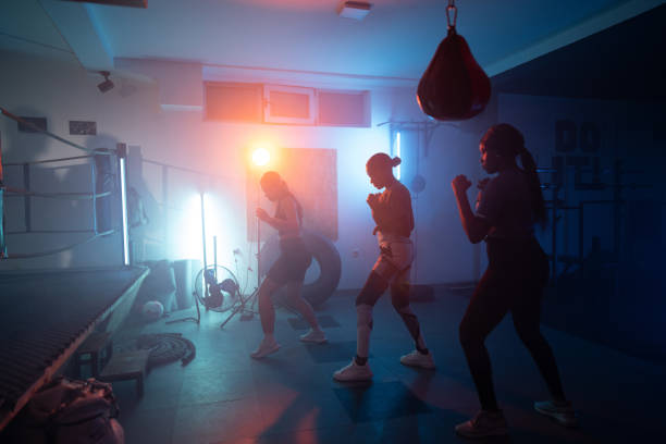 istock Young women at boxing practice 2162686713