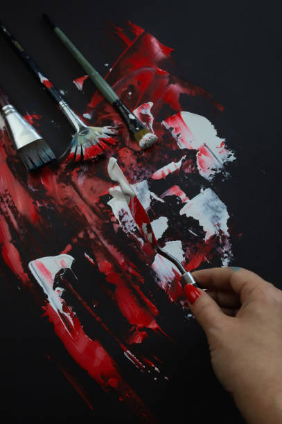 istock Paint splash of colors. Isolated on black background. Emotions, relaxation, social issues. 2162688056