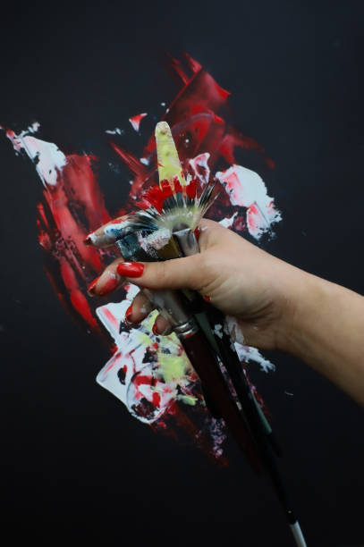 istock Paint splash of colors. Isolated on black background. Emotions, relaxation, social issues. 2162688082